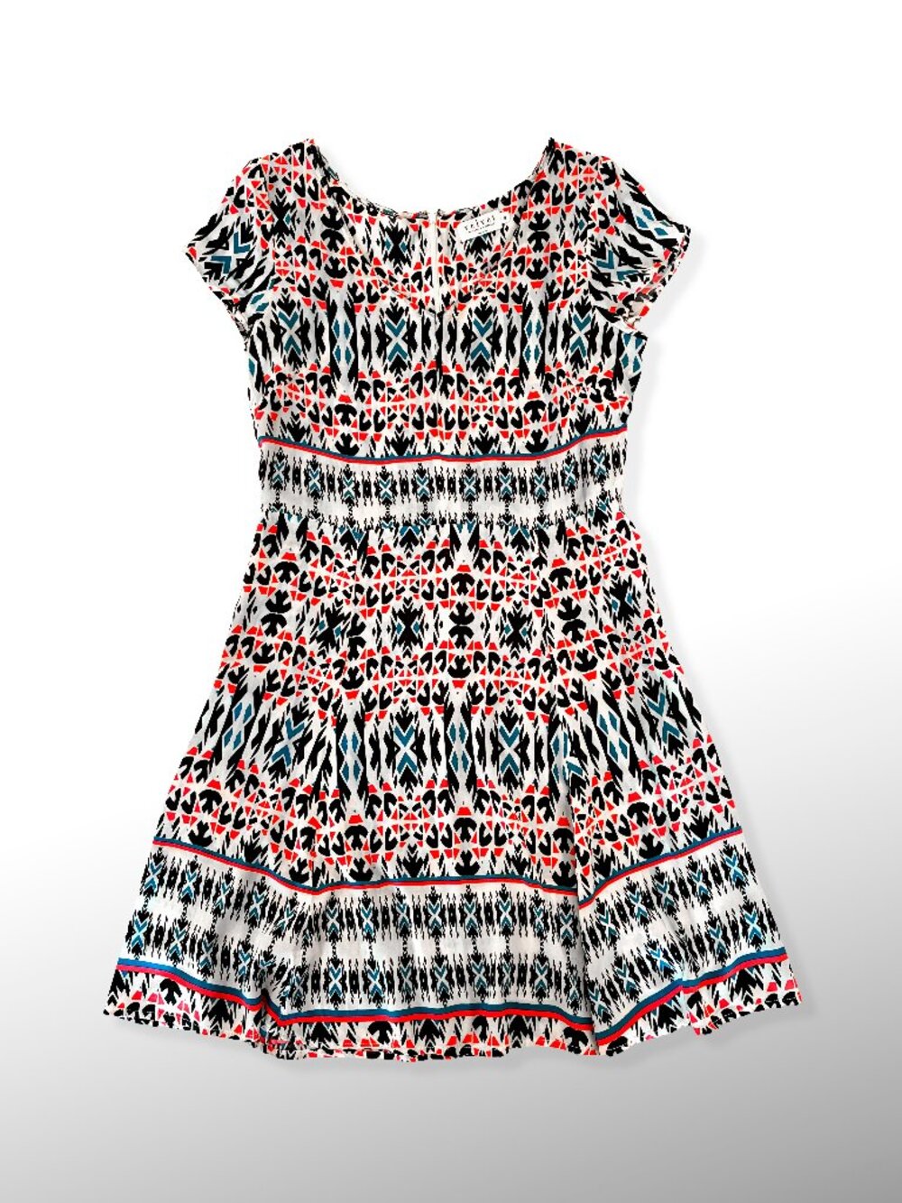 Velvet by Graham & Spencer Printed Short-Sleeve Rayon Dress, Size S